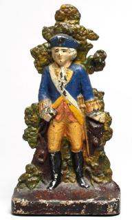 Appraisal: Rare Painted Cast Iron George Washington Doorstop s depicting the