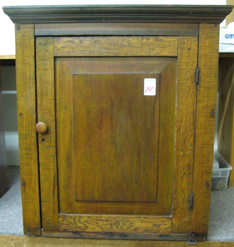 Appraisal: COUNTRY OAK AND WALNUT CUPBOARD American th century The small