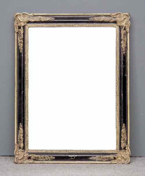 Appraisal: A th Century French ebonised and gilt rectangular mirror with