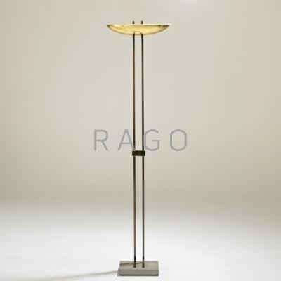 Appraisal: LEO CASELLA Floor lamp Italy s Bronze brass and slate