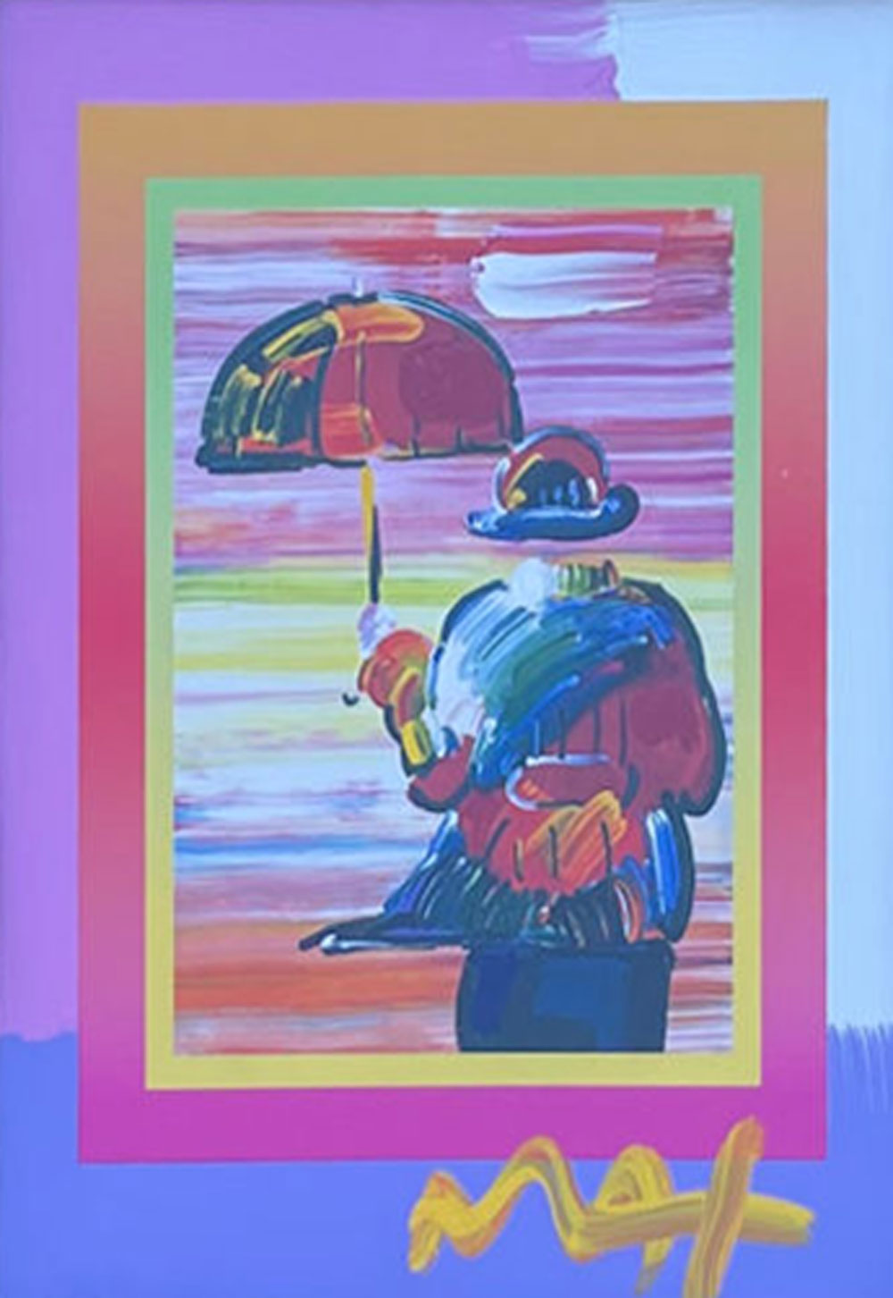 Appraisal: MAX Peter American German b Umbrella Man on Blends Painting