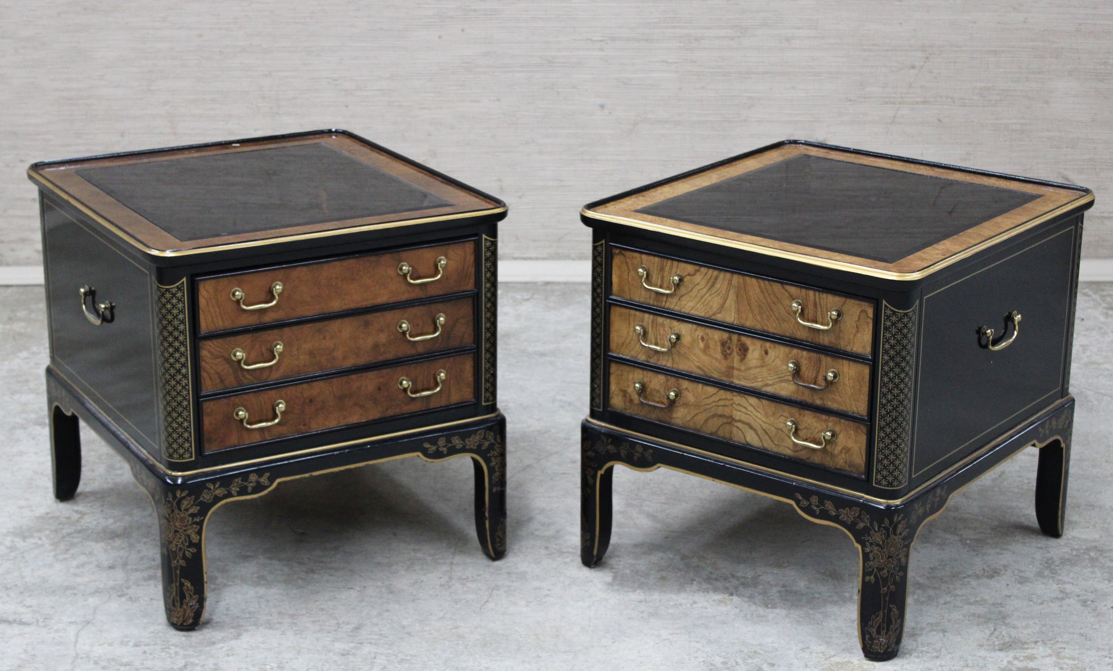 Appraisal: PAIR OF TRANSITIONAL BEDSIDE DRAWER CHEST Pair of transitional drawer