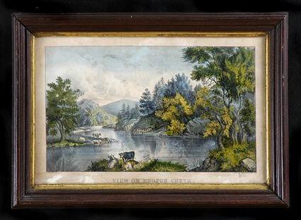 Appraisal: CURRIER IVES PUBL VIEW ON ESOPUS CREEK Hand-colored lithograph x