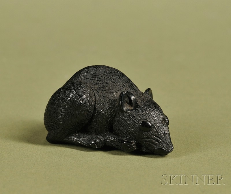 Appraisal: Japanese Carved Ebony Netsuke late th century in the form