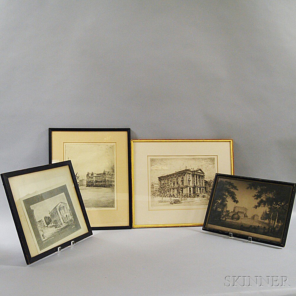 Appraisal: Four Framed Boston Area Engravings a George Taylor Plowman Copley