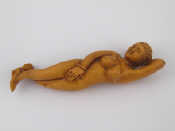 Appraisal: A Chinese carved boxwood medical figure of a naked woman