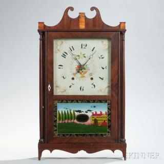 Appraisal: Elisha Neal Pillar and Scroll Shelf Clock New Hartford Connecticut