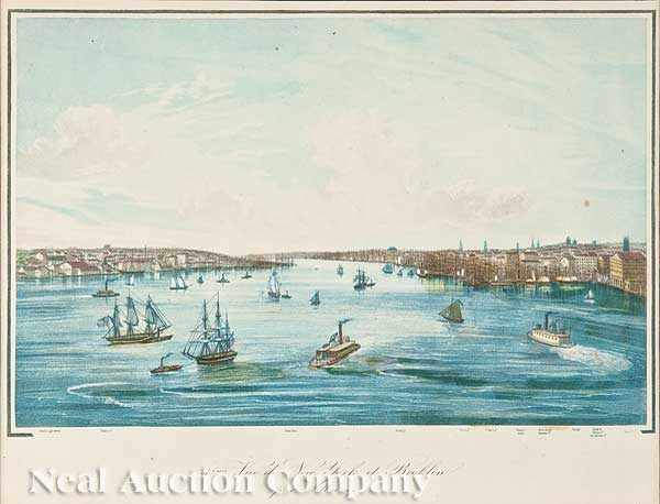 Appraisal: A Pair of Antique French Prints of Harbor Scenes hand-colored