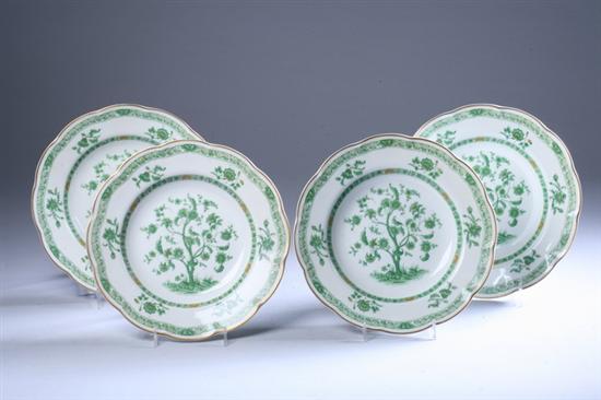 Appraisal: TWELVE HAVILAND LIMOGES PORCELAIN SOUP PLATES Cashmere green and gold