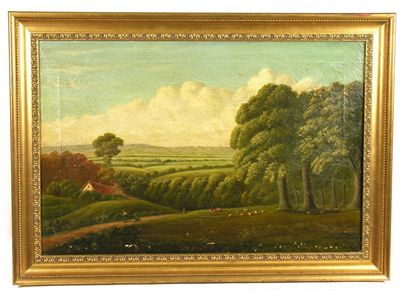 Appraisal: English School late th century rural scene oil on canvas