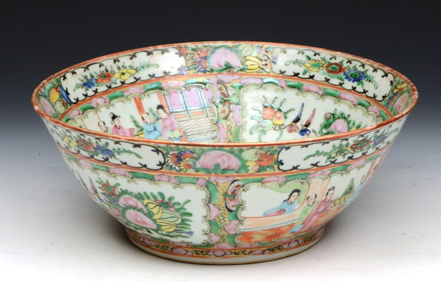 Appraisal: A CHINESE CANTONESE PORCELAIN ROSE PETAL BOWL with polychrome enamel