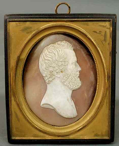 Appraisal: Oval cameo side profile portrait of George Cooper Lewis -