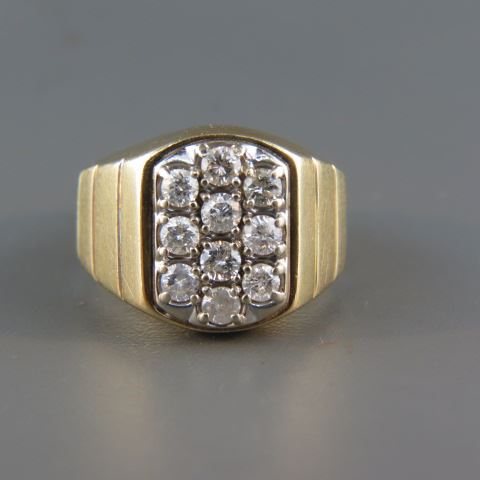 Appraisal: Diamond Man's Ring round diamonds totaling carat in k yellow