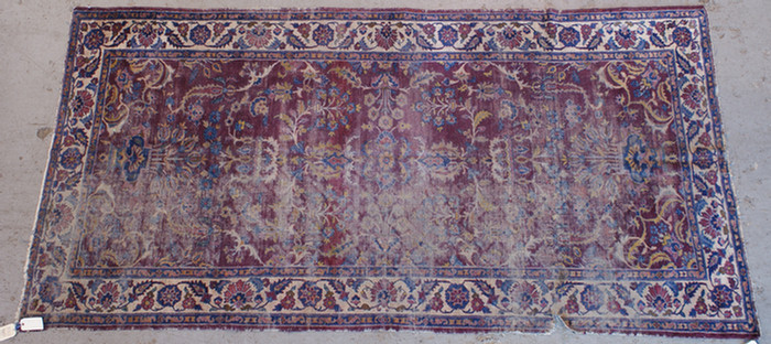 Appraisal: x Persian rug heavily worn Estimate -