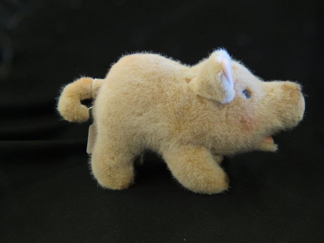 Appraisal: Steiff Plush Toy Pig with tag and button long tall