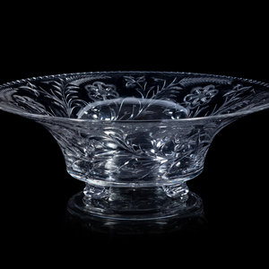 Appraisal: A Cut and Etched Glass Bowl First Half th Century