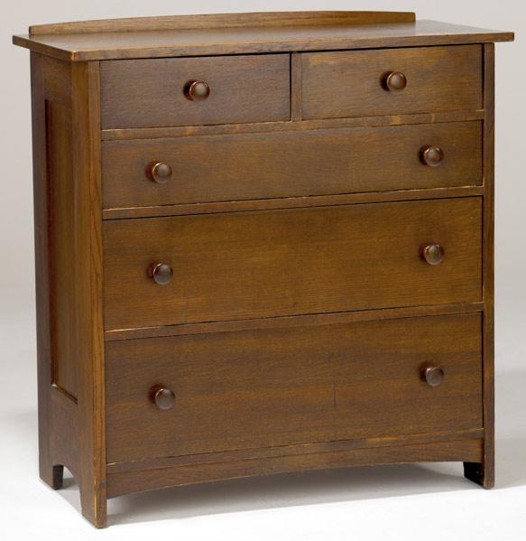 Appraisal: L AND J G STICKLEY Chest of drawers in two-over-three