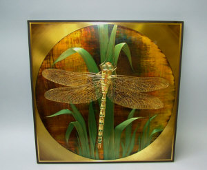 Appraisal: Rudy Lechleiter - Dragonfly on a reed mixed media signed