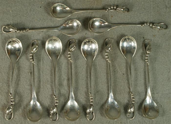 Appraisal: Georg Jensen Blossom pattern sterling silver demitasse spoons l TO