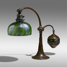 Appraisal: Tiffany Studios RARE TURTLEBACK COUNTERBALANCE DESK LAMP USA c patinated