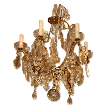 Appraisal: Louis XV Style Gold Painted and Glass Six-Light Chandelier Estimate