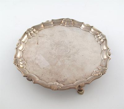 Appraisal: A George II silver salver by Robert Abercrombie London of