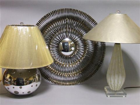 Appraisal: GROUP OF MODERN ACCESSORIES Comprising a Murano type white glass