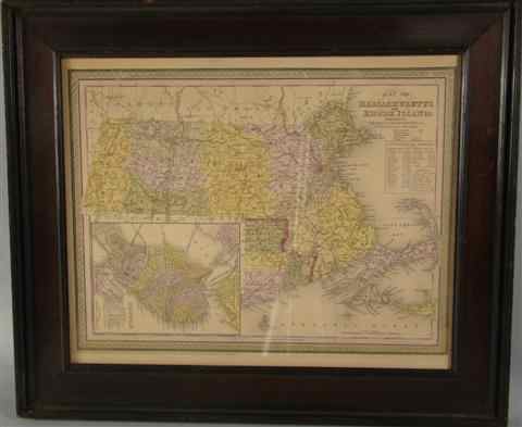 Appraisal: THOMAS COWPERTHWAIT AMERICAN TH CENTURY MAP OF MASSACHUSETTS AND RHODE