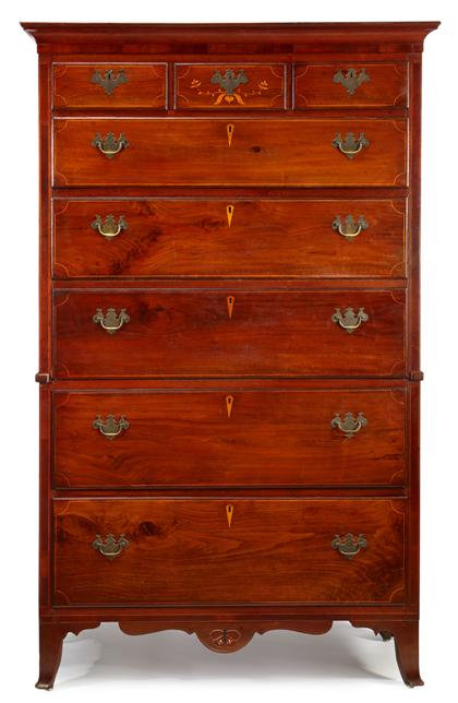 Appraisal: Federal inlaid walnut tall chest pennsylvania or maryland circa