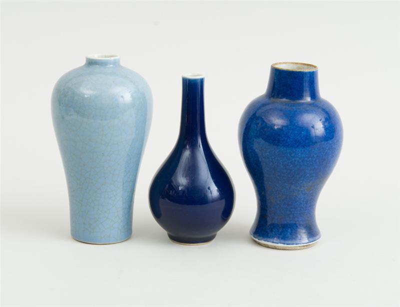 Appraisal: THREE CHINESE GLAZED PORCELAIN VASES in in Property from the