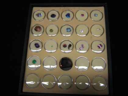 Appraisal: Group of unmounted gemstonesIncluding mostly semi-precious topaz amethyst aquamarine tanzanite