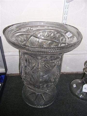 Appraisal: A LARGE CUT GLASS PEDESTAL VASE high