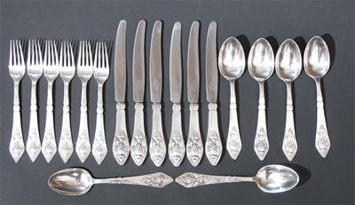 Appraisal: A Georg Jensen silver setting for six comprising six knives