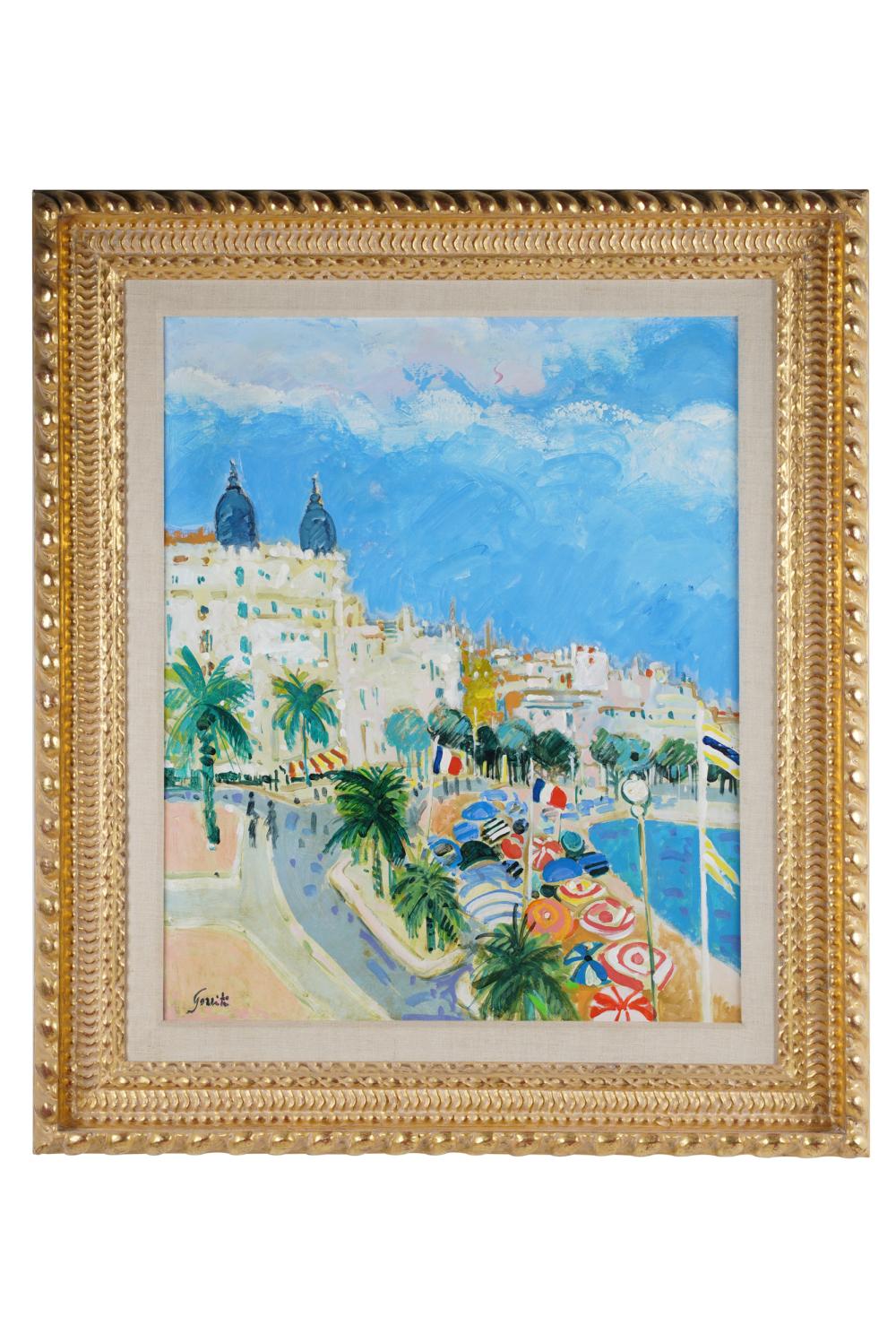 Appraisal: GILLES GORRITI - LE CARLTON CANNES oil on canvas signed