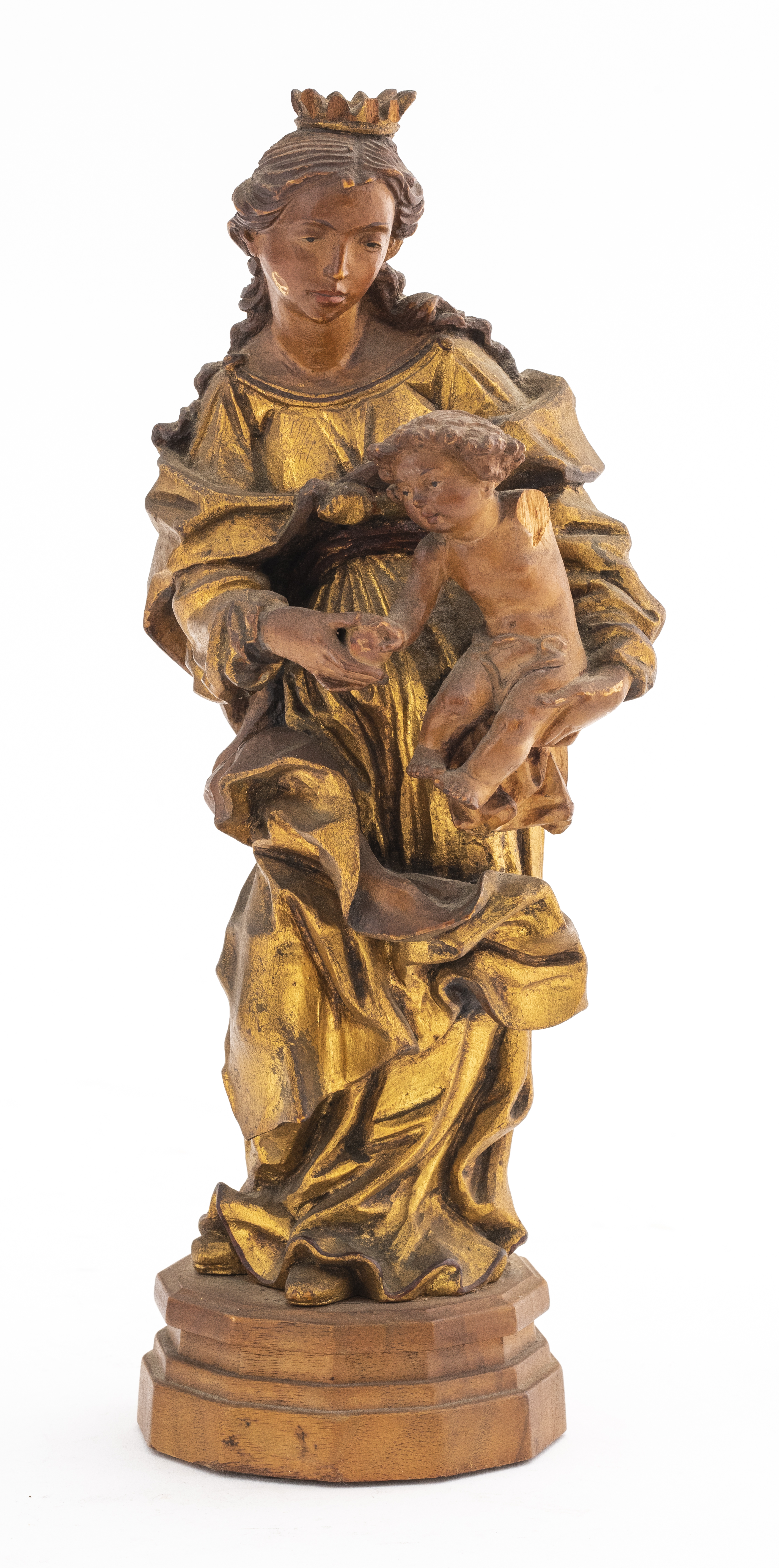 Appraisal: BAROQUE MANNER MADONNA AND CHRIST WOOD SCULPTURE Baroque manner carved