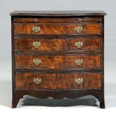 Appraisal: Hepplewhite style child-size chest figured mahogany veneers with mixed secondary