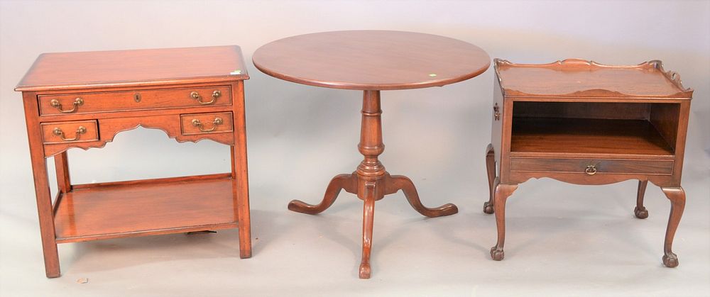 Appraisal: Three tables to include Baker Milling Road custom mahogany tray