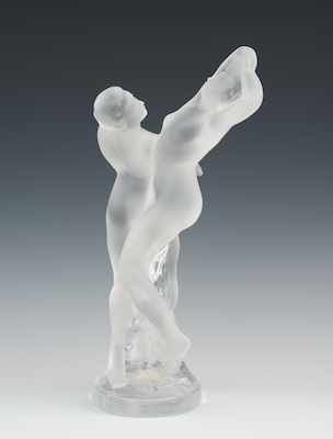 Appraisal: A Lalique France Deux Danseus Crystal Statuette Designed by Marc