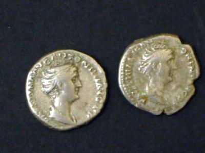 Appraisal: TWO FAUSTINA SENIOR DENARII both with Concordia on reverse