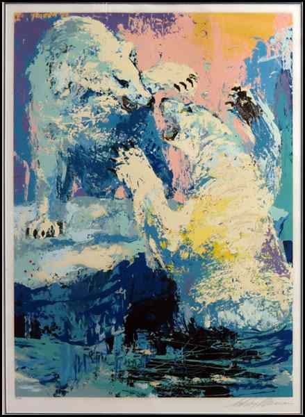 Appraisal: LEROY NEIMAN AMERICAN B POLAR BEARS Color serigraph signed in