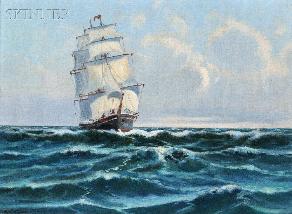 Appraisal: Hiram Peabody Flagg American - The Clipper Signed and dated