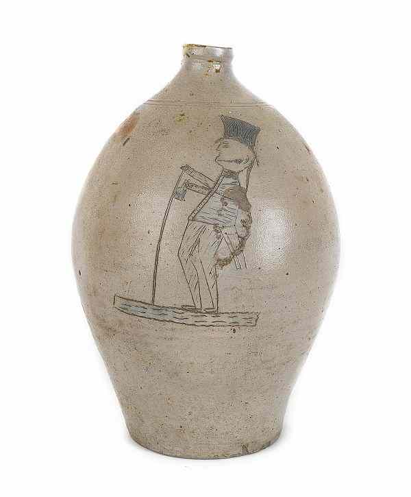 Appraisal: American stoneware jug early th c probably New York or