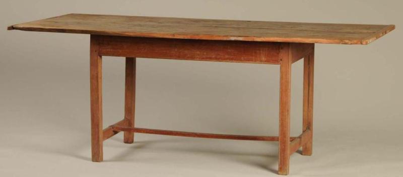 Appraisal: New England Farm Table Description th Century Scrubbed two-board top