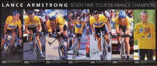 Appraisal: Framed Lance Armstrong Seven Time Tour de France Champion poster