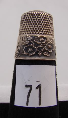 Appraisal: KMD Wild Rose silver thimble