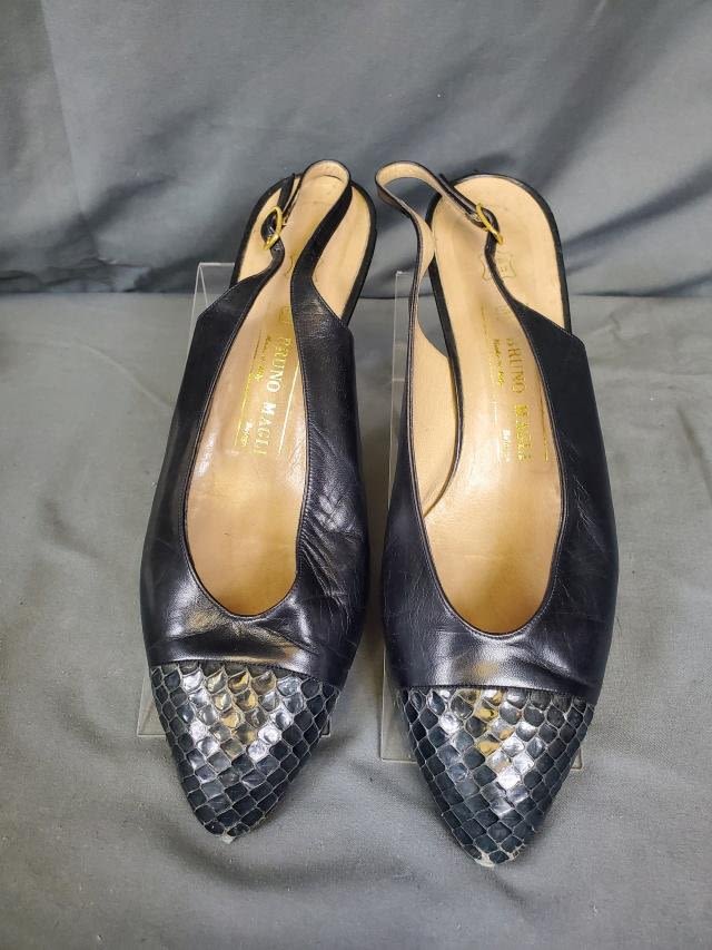 Appraisal: Vintage Bruno Magli Sling Back Heals with a snake skin