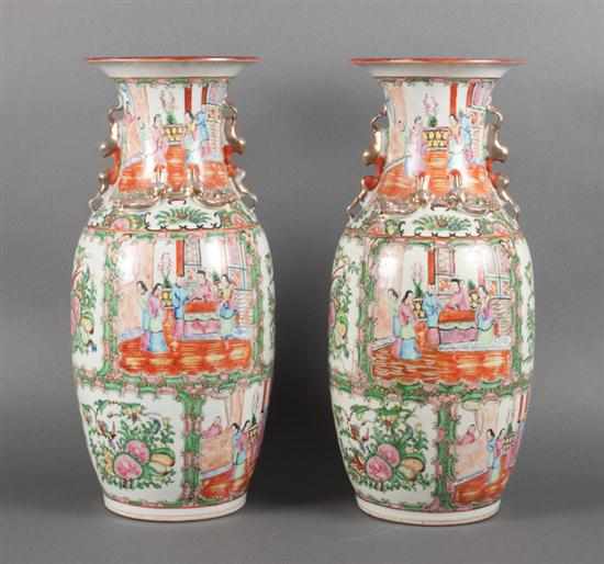 Appraisal: Pair of Chinese Export Rose Medallion porcelain vases late th