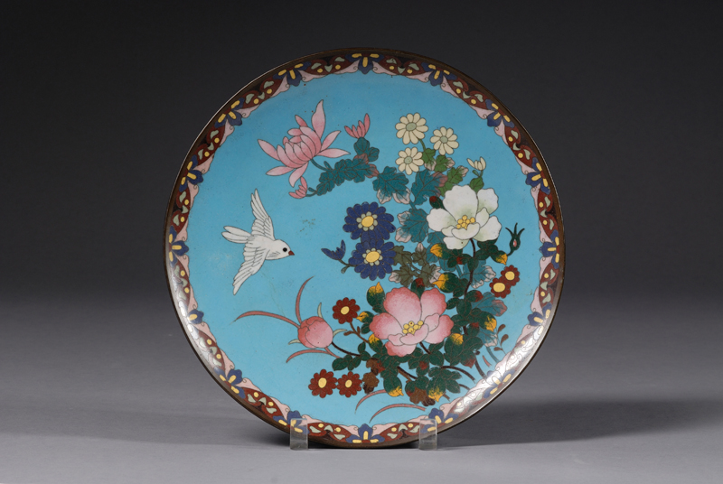 Appraisal: Cloisonne Plate Japan late th century design of birds and