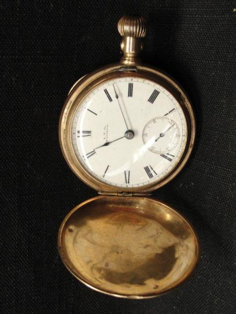 Appraisal: K Gold Waltham Pocket Watch Marked on face A-W-Co WALTHAM