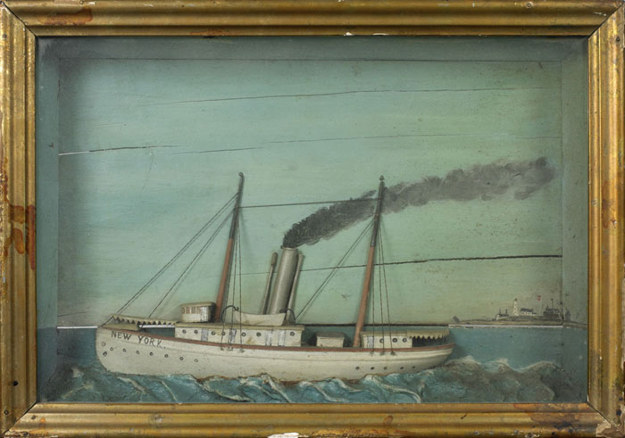 Appraisal: AMERICAN 'NEW YORK' STEAM FERRY DIORAMA LATE NINETEENTH CENTURY In